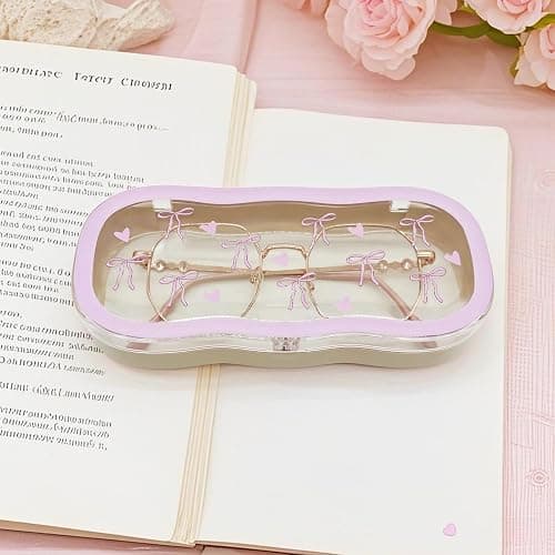 Glasses Case Hard Shell, Cute Sunglasses Case, Glass Cases for Eyeglasses Women, Clear Reading Eye Glass Cases thumbnail 2