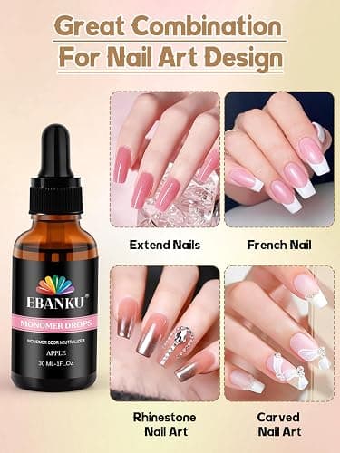 EBANKU Monomer Drops Apple Scent Odor Out Drops, 30ml Monomer Odor Neutralizer for Liquid Acrylic Monomer, Monomer Smell Eliminator for Nail Tech Salon Home Use thumbnail 7