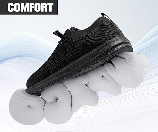 LARNMERN Slip On Steel Toe Shoes Men Lightweight Comfortable Lounging Walking Sneakers Steel Toe Loafers thumbnail 8