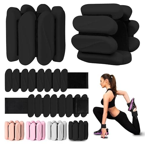 Wrist Weights, 2Pack Wrist Ankle Weights for Women & Men, 2lb Adjustable Silicone Arm and Leg Weighted Bangles(1LBs Each), Fits for Yoga, Pilates, Home Gym, Jogging, Cardio, Strength Training - Image 1