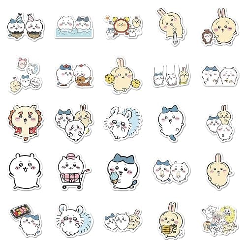 50 Packs Chiikawa Stickers Water Bottles Laptop Phone Motorcycle Computer Guitar Skateboard Hydroflasks Chiikawa Vinyl Sticker Waterproof Aesthetic Trendy Decals for Teens Girls Adults thumbnail 4