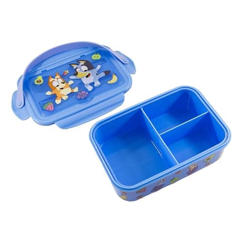 Fast Forward Bluey Bento Lunch Box for Kids | Bluey and Bingo Food Container with Utensils | BPA-Free Lunch Kit with 3 Compartments | Bento Snack Box with Spoon & Fork thumbnail 4