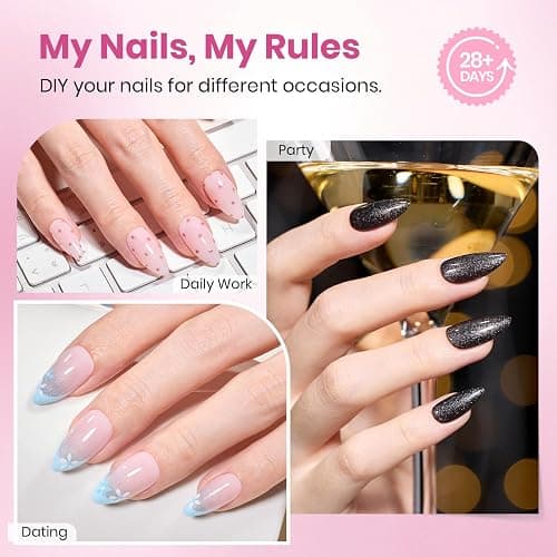 Beetles Gel Nail Tips Flat-X - Almond Medium, 320pcs 16 Sizes, Pre-Etched Half Matte Full Cover Soft Acrylic Press on False Nail Extension Tips Easy DIY Salon for Flat & Natural Nail Beds thumbnail 2