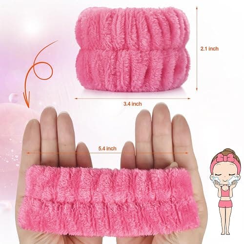 2pcs Wrist Bands for Washing Face Wash Wristbands Wrist Towels Arm Bands for Skincare Makeup Wrist Cuffs Spa Wrist Scrunchies thumbnail 4