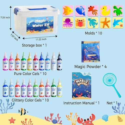 Magic Water Elf Toy Kit - 20 Magic Gels Aqua Water Fairy Pets - DIY Squishy Maker Toys - Creative Art Crafts Kits for Kids Activities - Birthday Gifts for Girls Boys Ages 6 7 8 9 10 Years Old thumbnail 8
