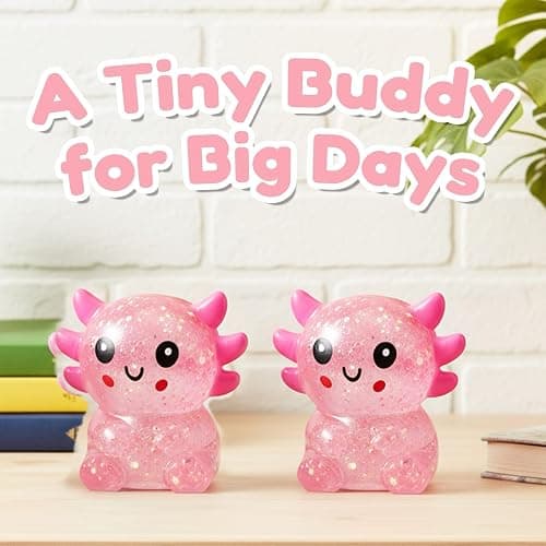 Glitter Axolotls Squishies Toy, Stretchy Axolotls Stress Ball, Fidget Toy for Anxiety Relief and Sensory Play, Pocket Size Squeeze Toys Gift for Kids Teens Adults.(Pink) thumbnail 6