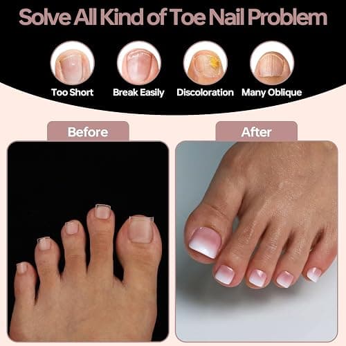 ASONRL 300 Pcs Gel X Toe Nail Tips, 15 Sizes Extra Wide Large Toenail Tips Full Cover, Matte Clear No-file Needed, DIY Artificial Nails for Toes, Square Shape False Toenails Tips thumbnail 5