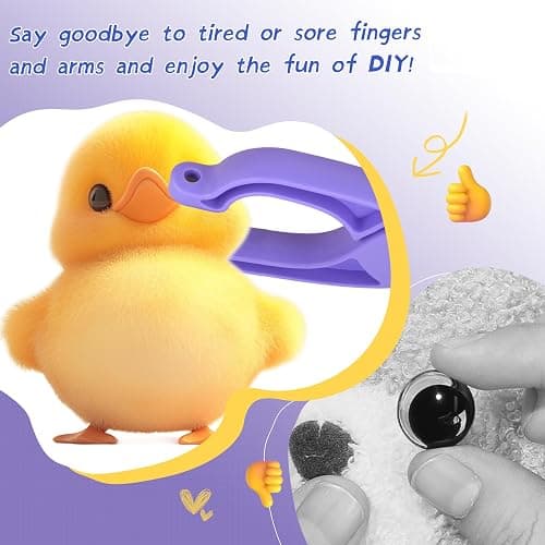 Safety Eye Tool for Crochet, 5-30mm Safety Eyes Installer for Dolls | Easy safety eye installer for crochet dolls, fits 5-30mm eyes, protects fingers, saves time, simplifies amigurumi toy making thumbnail 5