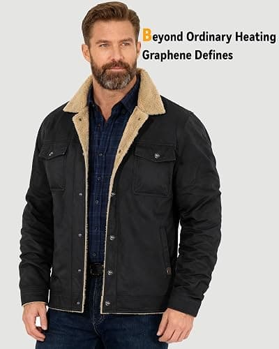 Wulcea Graphene Heated Jacket for Men 12V Fast Charge 18400mAh Large Capacity thumbnail 5