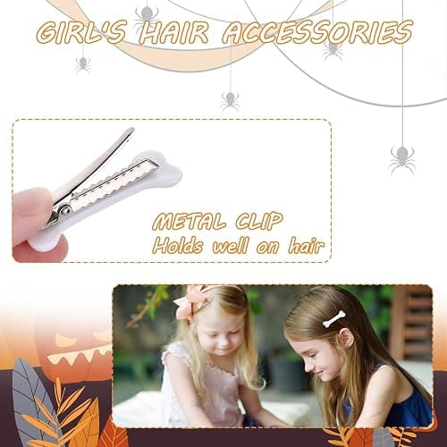 WLLHYF 4 Pieces Bone Hair Clip Skull Skeleton HairPins Side Hair Clip Cosplay Costume Decorative Hair Pins Clips Accessories Barettes for Women Girls thumbnail 2