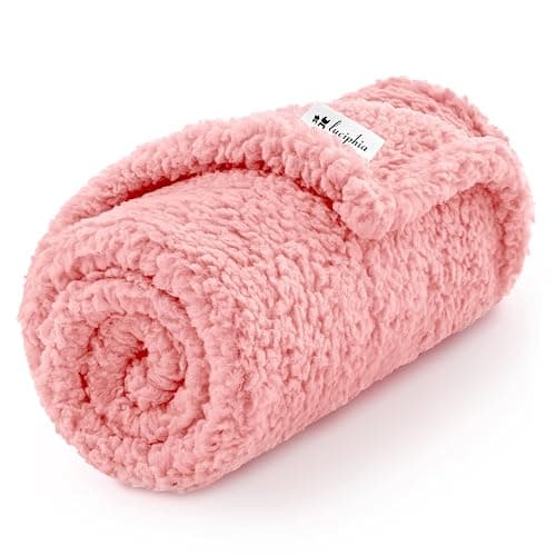 Luciphia Premium Fleece Pet Blanket for Small Medium Dogs Puppy Soft Sherpa Calming Cat Throw Blankets(Pink,30x20 inches) - Image 1