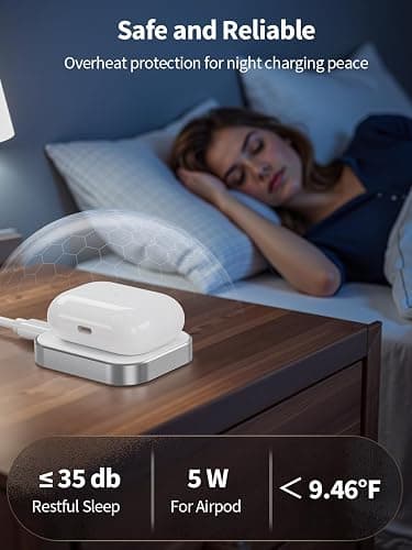 AirPods Pro Charger, Wireless Charging Station for AirPods Pro 3/ Pro 2/Pro, Wireless Charger for Airpods 4 (with Active Noise Cancellation)/ 3rd/ 2rd, White thumbnail 3