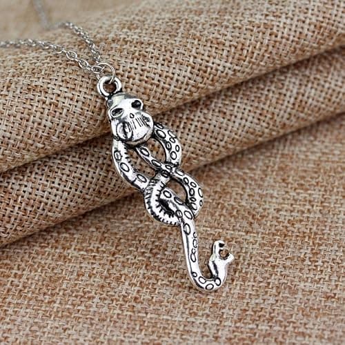 OfficialOtaku Death Eater Dark Mark Snake Symbol Pendant Chain Necklace thumbnail 5