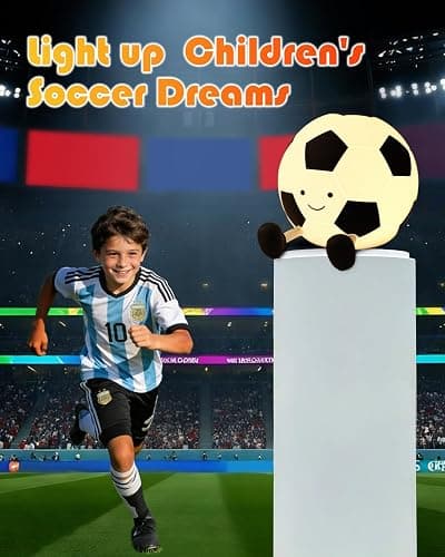 YISUN Soccer Silicone Night Light for Kid, Rechargeable Night Lights with 7 Colors & Timer, Cute Squishy Lamp for Girl Boy Girls, Dimmable LED Light Room Decor Toys thumbnail 2