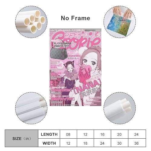 TVLV Vintage Nana Anime Poster 28 Art Poster Canvas Painting Decor Wall Print Photo Gifts Home Modern Decorative Posters Framed/Unframed 12x18inch(30x45cm) thumbnail 2