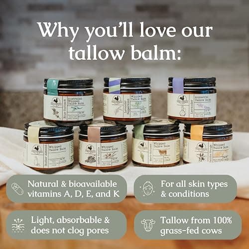 Hearth and Homestead: Handmade Whipped Tallow Balm (Unscented/Herb-Infused) - Organic Body Butter with Infused Olive Oil, for Eczema, Rosacea, Baby - 1.3 oz thumbnail 7