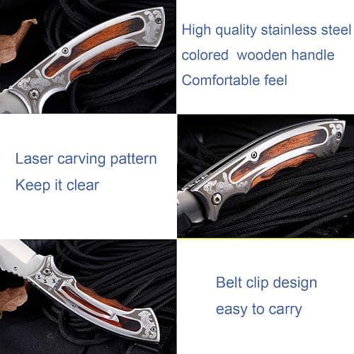 Red aesthetic stainless steel pocket knife thumbnail 5
