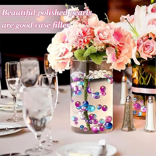 100PCS Mixed Color Floating Beads Pearl for Vase Filler No Hole | Fake Pearl Beads for Floating Candles Vases Wedding Table Birthday Theme Party Home Decor Makeup Brush Beads 20/14/10mm thumbnail 2