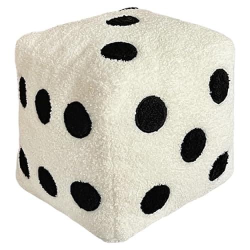 KUYYFDS Pillow Cube Dice Pillow Unique Throw Pillows 8x8 Inch Plush Pillows Cube Pillowcase for Sofa Bed Graphic Decorative Cushion for Modern Home Decor White - Image 1