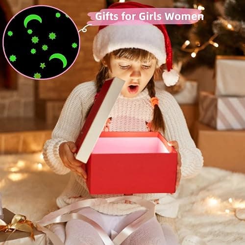AUIVTY Glow in The Dark Blanket for Girls Birthday Purple Pink Moon Star Soft Throw Blanket for Kids Toddler Teen Girls Women (Purple, 40x60 inch, Moon Star) thumbnail 6