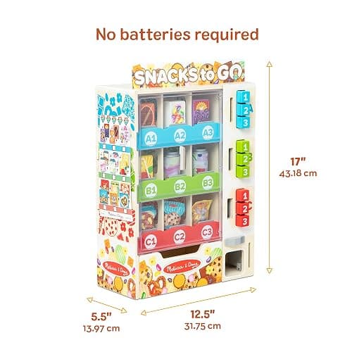 Melissa & Doug Sort-Stock-Select Wooden Vending Machine Toy with Play Food, Mini Vending Machine Toys & Play Money, Preschool Toys for Kids Ages 3+ thumbnail 3