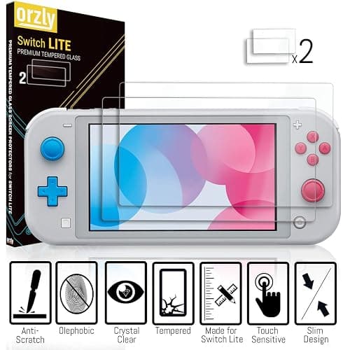 Orzly Accessories Bundle Compatible for use with Nintendo Switch Lite - Protective Case & Screen Protector, USB Cable, Games Holder, Grip Case, Headphones, Thumb-Grip Pack & More (Coral) thumbnail 5