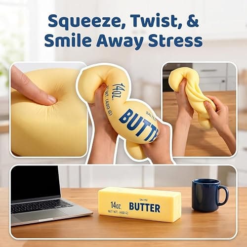 10in Giant Butter Squishy, TPR Jumbo Squishy Butter Stick, 14oz Big Butters Squeeze Stress Ball, Large Butters Fidget Toy, Stress Relief Slow Rising Fun for Anxiety Relief Party Favors (1pcs, 10in) thumbnail 3