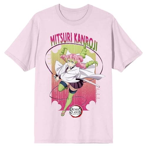 Demon Slayer Infinity Castle Mitsuri Kanjori Adult Cradle Pink Crew Neck Short Sleeve T-Shirt - Image 1