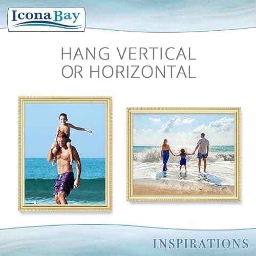 Icona Bay 8x10 Picture Frames (Gold, 6 Pack), Beautifully Detailed Molding, Contemporary Picture Frame Set, Wall Mount or Table Top, Inspirations Collection thumbnail 7