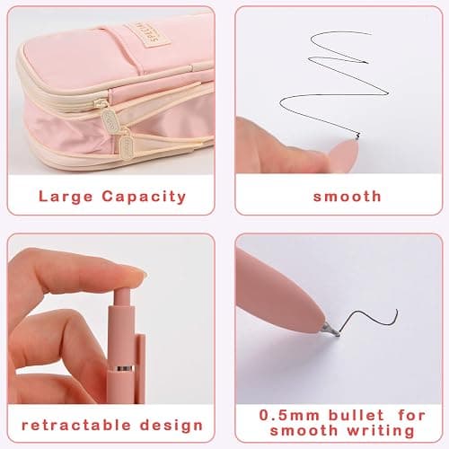 Aesthetic School Supplies with Pencil Pouch - 27Pcs Cute College Essentials Set, Big Capacity Pen Case, Pastel Highlighters, Bible Study Journaling Stationary, Annotation Kit Stuff Gift for Girls Teen thumbnail 4