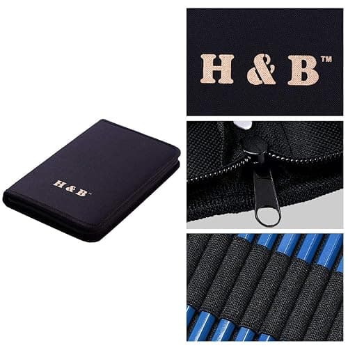 H & B 33pcs Sketch Pencils Set Artists Drawing Kit in Pencil case with Pencil Sharpener Art Supplies for Student Painter Beginner thumbnail 7
