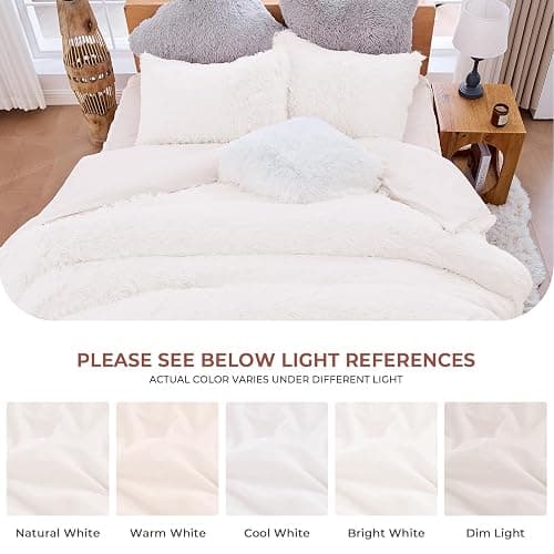 Sasttie 3-Piece Fluffy Duvet Cover Full, Ultra Soft Faux Fur and Velvet Camel Comforter Cover, Luxury Fuzzy Bedding Sets for Winter Bed, Includes 1 Duvet Cover and 2 Pillowcases, No Comforter thumbnail 9