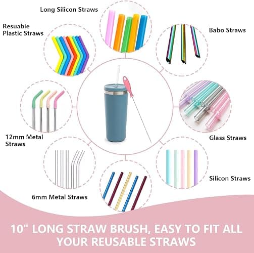 GUARDIX Portable Bottle Brush Set - Baby Bottle Cleaner Kit with Silicone Brush, Nipple Brush, Straw Brush, Bottle Cleaning Long Handle Water Bottle CleanerTool thumbnail 4