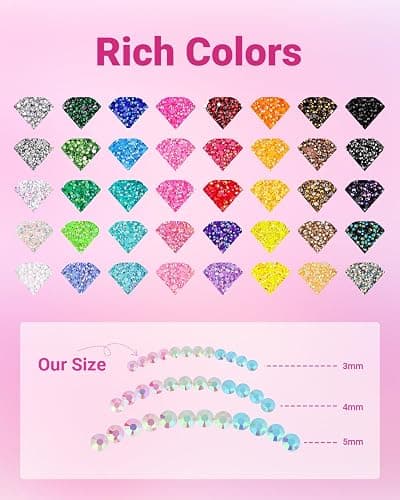Hasakhi Bedazzling Kit 50000Pcs Rhinestones for Diamond Art 3mm 40 Colors | Bedazzler kit for Tumblers, Crafts, Clothes & DIY Nail Art ,3Pcs B7000 Jewelry Glue, 2PcsTrays,Rhinestone Picker Tool Set thumbnail 5