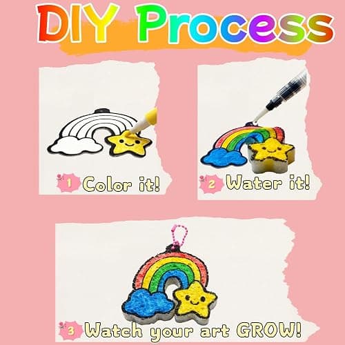 SJHSJH Aqua Puffs 3D Art Kit for Kids, Mess-Free Paint by Number Crafts with Princesses & Unicorns, DIY Color & Inflate Activity Set, Creative Travel Toy & Gift for Girls & Boys Ages 4-10 thumbnail 5