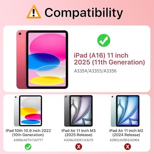 MoKo for iPad (A16) 11th Generation Case 11 Inch 2025, iPad 10th Generation Case 10.9 Inch 2022 with Pencil Holder, Slim Light Trifold Protective Cover with Hard PC Translucent Back Shell, Pink thumbnail 2