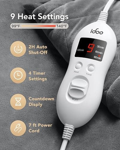 iDOO Heating Pad for Neck and Shoulder and Back, Gifts for Women Men, FSA Eligible Items only List, XXL King Size 23"x32" Heat Pad for Back Pain Relief, Extra Large Back Neck Wrap, ETL Certified thumbnail 5