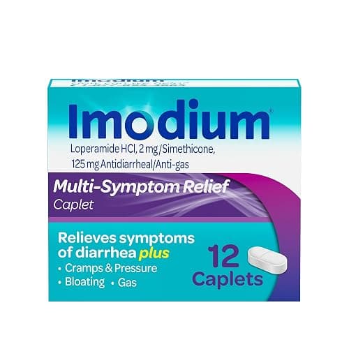 Imodium A-D Diarrhea Relief Caplets with 2 mg Loperamide Hydrochloride, Anti-Diarrheal Medication to Help Control Symptoms of Diarrhea Due to Traveler's Diarrhea, Easier to Open, 12 ct - Image 1