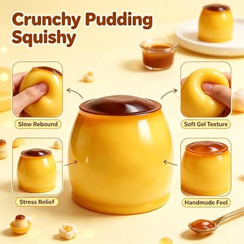 Crunchy Pudding Squishy Stress Ball, Unique Squishy Crunchy Squeeze Toy for Stress Relief thumbnail 5