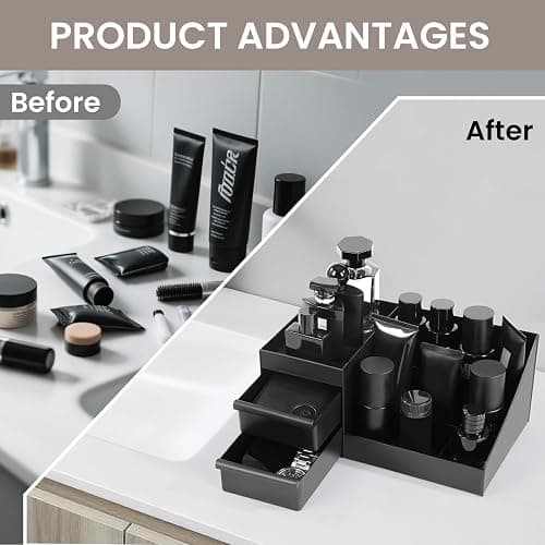 YIOJOYD Mens Cologne Organizer,Bathroom Organizers,Organizer For Men,Cologne Stand,Perfume Tray,Perfume Stand,Cologne Holder,Toothbrush Holders,Bathroom Shelf,Counter Storage,Brush Holder thumbnail 5