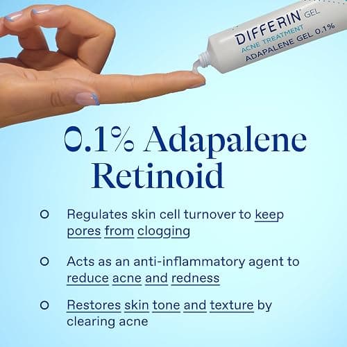Differin Acne Treatment Gel, 60 Day Supply, Retinoid Treatment for Face with 0.1% Adapalene, Gentle Skin Care for Acne Prone Sensitive Skin, 15g Tube (Pack of 2) (Packaging May Vary) | Pack Of 2, 60-Day Supply, OTC Retinoid, Clears Breakouts, Gentle On Sensitive Skin, Dermatologist Recommended thumbnail 7