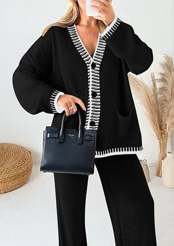 PRETTYGARDEN Lounge Sets for Women Fall 2026 Loungewear 2 Piece Outfits Cardigan Sweaters Track Suit Matching Winter Clothing thumbnail 5