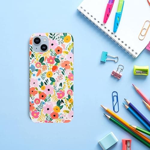 J.west Compatible with iPhone 15 Plus Case Soft Shockproof Cute Floral Phone Protective Cover for Women, Garden Flower Pattern Design Slim Fit Anti-Scratch 6.7" Phone Case for Girl thumbnail 8