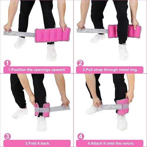 Adjustable Ankle Weights for Women Men Kids 1/2/3/4/5/6/8/10/12/20 LBS 1 Pair Wrist Leg Arm Weights with Removable Weight Strength Training Weight for Walking Running Fitness Physical Therapy thumbnail 4