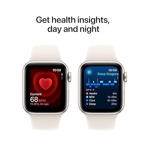 Apple Watch SE (2nd Gen) [GPS 40mm] Smartwatch with Starlight Aluminum Case with Starlight Sport Band M/L. Fitness and Sleep Trackers, Crash Detection, Heart Rate Monitor, Retina Display - Starlight Aluminum Case with Starlight Sport Band - 40mm Case + Medium/Large band - GPS - Without AppleCare+ thumbnail 5
