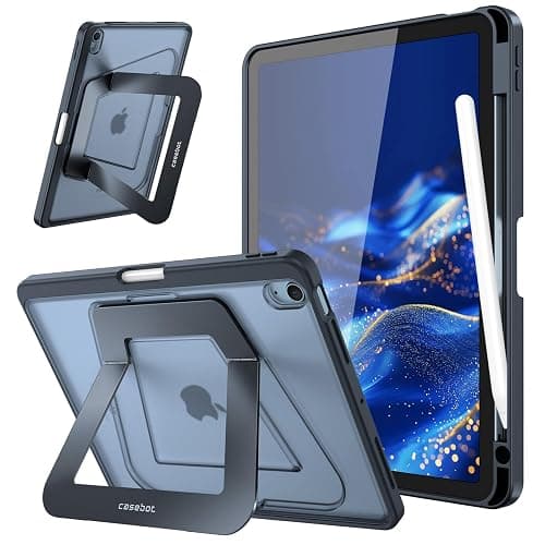 Fintie Shockproof Case for iPad Air 11-inch M3 (2025) / M2 (2024), iPad Air 5th (2022) / 4th Generation (2020) 10.9 Inch - Slim Frosted Hard Cover with Multi-Angle Kickstand & Pencil Holder, Black - Image 1
