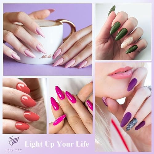 phoenixy 24 PCS Gel Nail Polish Set, Spring 21 Colors 7ml Gel Nail Polish Kit with Base Glossy Matte Top Coat Black Gray Red Nail Kit Gifts for Women thumbnail 4