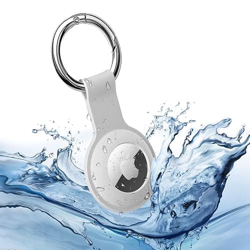 Holder Case for AirTag/New airtag 2 Ultra Light Silicone Sleeve for AirTags Anti-Scratch Protective Skin Cover with Anti-Losing Keychain Ring Accessory for Apple AirTags 2021 2026 (White) thumbnail 5