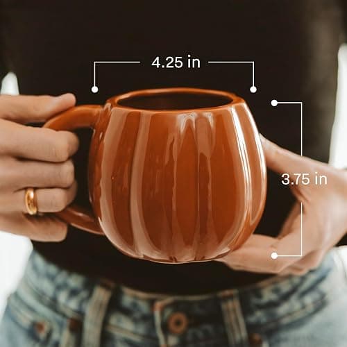 Sweet Water Decor Orange Pumpkin Coffee Mug - 19 oz Autumn Cup Dishwasher & Microwave Safe - Soothing Tea and Pumpkin Spice Latte - Ceramic thumbnail 3