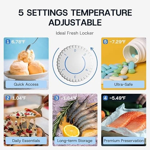 Upstreman 3.0 Cu.ft Small Mini Freezer Upright Freezer with Reversible Door, Fast Cooling, 5 Adjustable Thermostat, Stand Up Freezers with Ice Trays Defrosting Tools for Home, Dorm (White) thumbnail 5